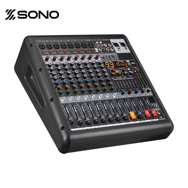 Professional Mixing Console Power Audio Mixer 8/12/16 Channel Audio Mixer Amplifier with Equalizer for Music Dj