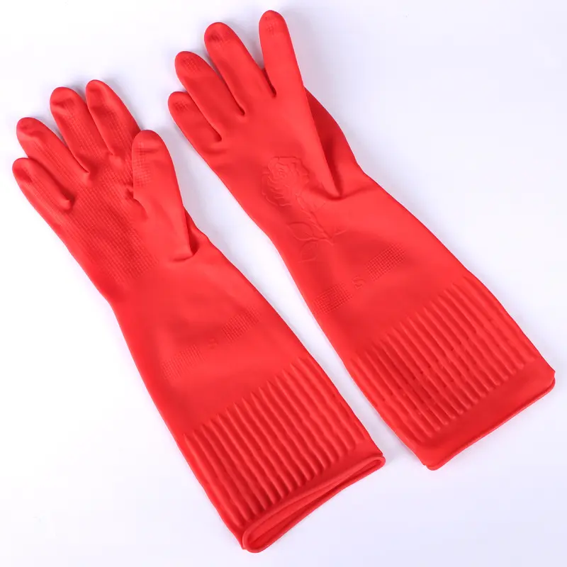 FF2454 vente en gros gants de nettoyage ménagers imperméables gants de vaisselle réutilisables gants de vaisselle de cuisine en caoutchouc