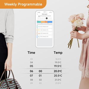 Beok TRV604 Vanne <span class=keywords><strong>électrique</strong></span> de <span class=keywords><strong>radiateur</strong></span> thermostatique programmable WIFI <span class=keywords><strong>sans</strong></span> <span class=keywords><strong>fil</strong></span> pour chauffage par le sol - Product Image 4