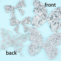 Autocollant papillon 3D en strass brillant, papillon creux, strass pour la décoration de vêtements, accessoires de cheveux, bricolage