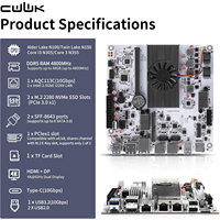 Placa base CWWK M8 NAS con CPU N150, 10GbE, 8 bahías, Mini ITX, DDR5, 2 ranuras NVMe, USB-C 10gbps, placa base para servidor N300