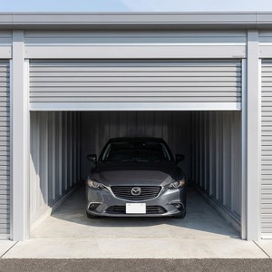 Garage préfabriqué moderne pour une seule voiture, abri <span class=keywords><strong>de</strong></span> <span class=keywords><strong>stockage</strong></span> en métal avec porte à enroulement automatique et isolation thermique - Product Image 2