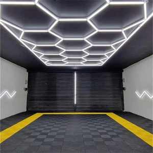Techo Led Aluminio LED Panal Alta luminosidad Blanco frío Hexagonal LED Luz de techo para taller Garaje Trabajo - Product Image 4