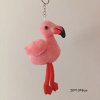 Porte-clés flamant rose en peluche, mignon oiseau en peluche, breloque de sac, pendentif flamant rose doux pour la décoration de sacs à dos et sacs à main