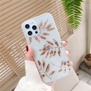Cover per <span class=keywords><strong>iPhone</strong></span> 14/14 Pro Max di Lusso con Design a Foglia Dorata, Trasparente e Antiurto, Vendita all'Ingrosso - Product Image 4