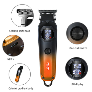 เครื่องตัดผม MRY MR-186M 1200mah <span class=keywords><strong>แบบ</strong></span>ไร้สาย ใช้พอร์ต USB ตัวเครื่องทำจากโลหะผสมสังกะสี ความเร็ว 7500 รอบต่อนาที ปรับความเร็วได้สองระดับ สำหรับผู้ชาย - Product Image 2