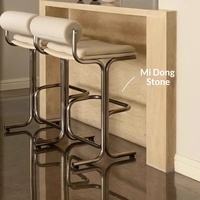Tabouret de bar moderne et minimaliste de luxe léger en acier inoxydable, non rotatif, à hauteur fixe, pour la restauration hôtelière