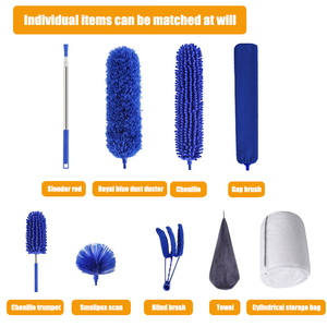 Kim loại bụi bàn chải có thể thu vào nhà Selfie Stick có thể điều chỉnh kính thiên văn mở rộng cực hộ gia đình công cụ làm sạch phụ kiện con lăn - Product Image 5