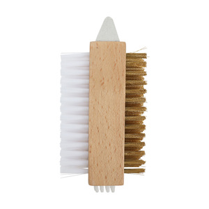 Solid Wood Double-sided Shoe <b>Brush</b> With White And Bronze Bristles For Suede And Snow Boots Cleaning - Product Image 1