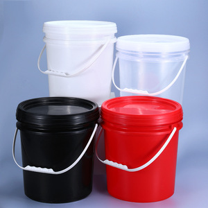Cubos de Plástico de Grado Alimenticio Redondos de 1-20L, Envases Sellados de HDPE para Almacenamiento de Pintura y Productos Químicos, Varios Tamaños - Product Image 1