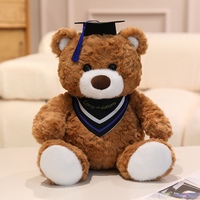Adorables ours en peluche personnalisés pour la remise des diplômes, disponibles en deux tailles, avec toques et pompons, en fourrure douce, anti-stress, cadeaux de remise des diplômes pour étudiants