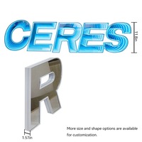 Lettres lumineuses LED 3D en acrylique holographique ABS 50W-60W, design personnalisable pour la décoration de bureau, 3000-5000 Lux