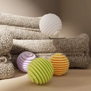 Basit çamaşır organik el yapımı yuvarlak çamaşır giyim kırışıklıkları azaltmak yün keçe TPR topları basit çamaşır topu