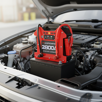 Kann als Autostarter Verwendet Werden Starthilfegerät mit Reifenfüller Notfall-Booster 2800A Spitzenstrom Outdoor-Powerbank