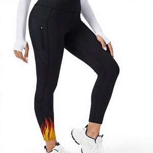 <b>High</b> <b>Waist</b> <b>Black</b> Solid Yoga <b>Leggings</b> Quick Dry Breathable Eco-Friendly Four-Way Stretch Elastic <b>Waist</b> Zipper Pockets - Product Image 1