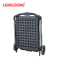 LEADLOONG Caisse de rangement pliable à deux niveaux Chariot de courses pliable mobile Utilisation en gros pour la maison