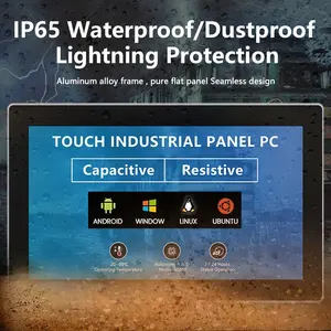 15.6 Inch IP65 Waterproof Industrial Touch Screen Panel PC Capacitive Resistance Embedded All In 1 Fanless Tablets Computers