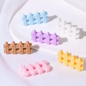 Wholesale Cute Fence Resin Crafts New DIY Flat Back Cabochons Charms DIY Jewelry Making Nail Art Decoration Hairpin Accessories