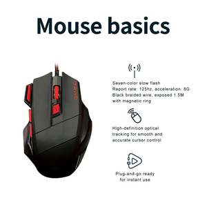 Cool 7D có dây Chuột chơi game Ergonomic chuột có dây với lửa bấm vào nút 7-màu chậm nhấp nháy ánh sáng - Product Image 2