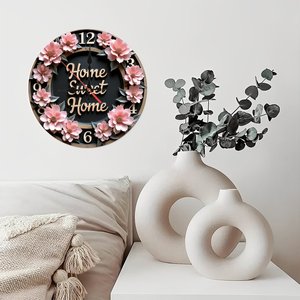 Round Wooden Wall <b>Clock</b> 25cm Modern Minimal Art Quiet Home Living Room Decor - Product Image 4