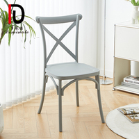 Meilleur Prix Banquet Événement Fête Chaise En Plastique Empilable Chêne Croix Dos Blanc Chaises De Mariage Crossback X Chaise