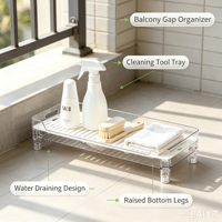 Organisateur latéral pour lavabo de salle de bain, plateau de drainage étroit, support de rangement pour flacons de soins de la peau
