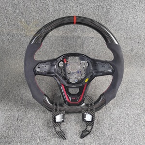 Volant de course artistique en cuir et fibre de carbone pour VW Golf MK6 Skoda Jetta <span class=keywords><strong>Sedan</strong></span>, volant en fibre de carbone - Product Image 6