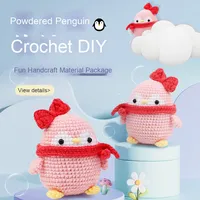 Penjualan laris DIY Kit rajutan buatan tangan seri hewan ornamen untuk liburan bordir jahit lucu benang wol katun bunga