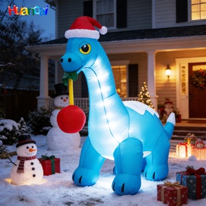 Dinosaurio Inflable Navideño para Jardín Exterior con Luz LED, Decoración Inflable Publicitaria, Exhibición Festiva Inflable Personalizada - Product Image 1