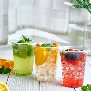 Vasos de Plástico PET Transparentes Desechables Ecológicos con Logotipo Personalizado Impreso para Batidos y Smoothies de 98 mm con Tapas en Tamaños de 12-24 oz - Product Image 4