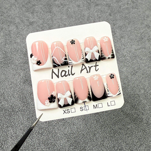 226-230 Colores, <span class=keywords><strong>Uñas</strong></span> Postizas Acrílicas Hechas a Mano, Cobertura Completa, <span class=keywords><strong>Cortas</strong></span>, 10 Piezas, Pegamento para <span class=keywords><strong>Uñas</strong></span>, Puntas de <span class=keywords><strong>Uñas</strong></span> Prediseñadas, Únicas - Product Image 3
