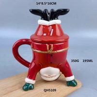 Mug en céramique 3D mignon de Noël, tasse en céramique, Père Noël, pingouin, homme en pain d'épices, bonhomme de neige, tasse à café