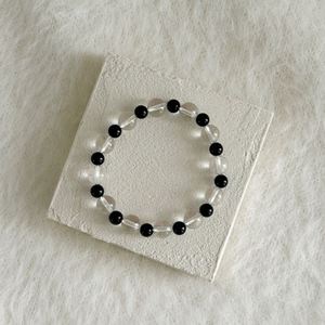 Bracelets élastiques Dylam au design classique pour femmes, bijoux fins, délicats, avec cristaux et onyx noir - Product Image 5