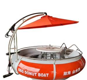 Barco a pedal <span class=keywords><strong>submarino</strong></span> con motor eléctrico, bote de pontón con motor de agua de salsa Tug, catamaman, sushi, barbacoa transparente, donut, parrilla - Product Image 1