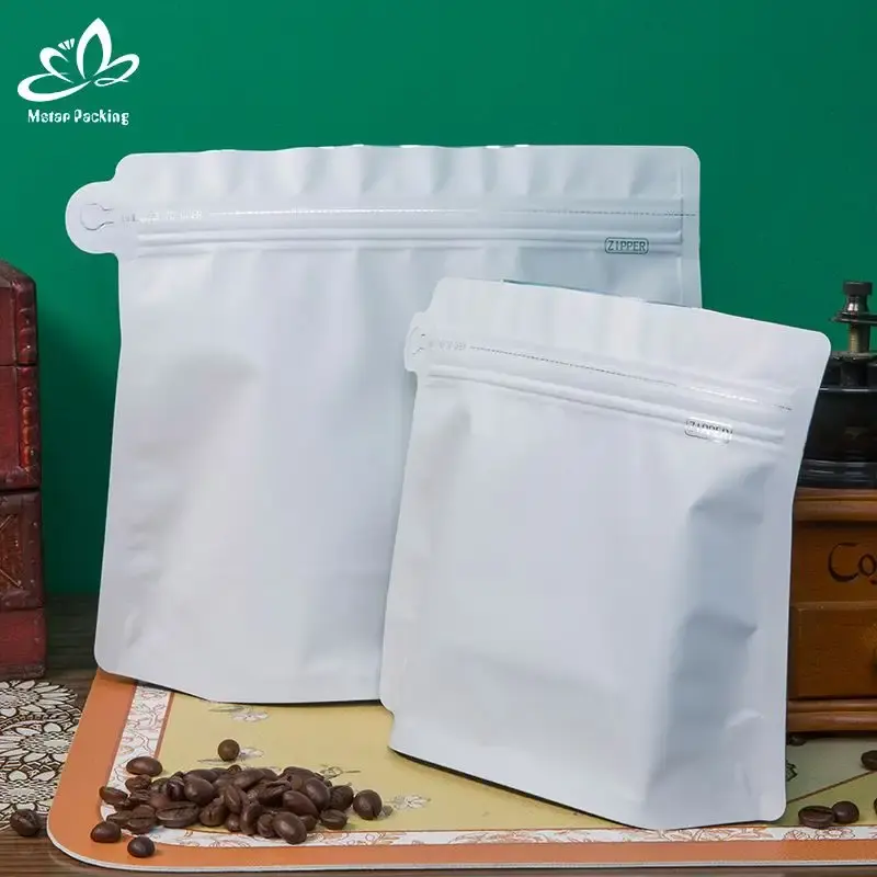 Eco personalizado mylar ziplock stand up pouches de alimentos preto fosco saco com folha de alumínio para embalagem de chá de café
