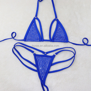 S683 phụ nữ sang trọng của sexy một mảnh bơi phù hợp với sâu v-cổ với Rhinestone & tinh thể kim cương thongs Bikini Đồ bơi - Product Image 4