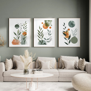 Conjunto de Impresiones en Lienzo de Acuarela Botánica Enmarcadas, Arte de Pared con Flores y Hojas de Estilo Nórdico Boho para Decoración de Paredes del Hogar - Product Image 2