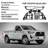 Kit de garnitures noires pour voiture, ensemble complet 4x2 pour Toyota Hilux 2021 2022 2023, accessoires de carrosserie