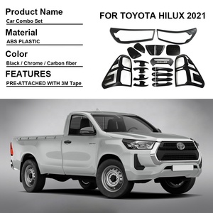 Juego Completo de Accesorios para Automóviles, Cubierta Decorativa Negra para <span class=keywords><strong>Toyota</strong></span> <span class=keywords><strong>Hilux</strong></span> <span class=keywords><strong>2021</strong></span> 2022 2023, <span class=keywords><strong>4X2</strong></span>, Accesorios para Carrocería - Product Image 5