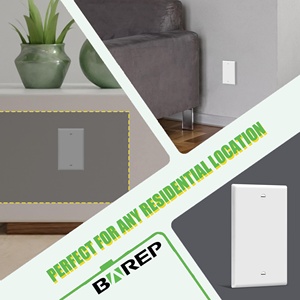 Plaque murale vierge Barep homologuée UL94 V2, 1 poste, standard 4,5" x 2,75", en polycarbonate, pour boîtier de jonction électrique non utilisé, certifiée CULus - Product Image 3