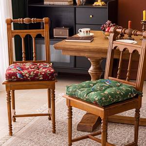 เบาะรองนั่งเก้าอี้ทานข้าวแบบเรโทร ทนทาน ผ้าเชนิลล์ รูปทรงสี่เหลี่ยม ป้องกันการลื่น พร้อมสายรัด ลายดอกไม้ ป้องกันคราบสกปรก งานเย็บอย่างดี - Product Image 4