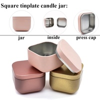Vente en gros de boîtes de thé et de sucre vides carrées en fer blanc de 50g, boîte en fer blanc réutilisable de 50ml pour tablettes de bonbons en métal, avec couvercle anti-apparence