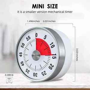 Temporizador mecánico de cocina Reloj de Cuenta Regresiva manual <span class=keywords><strong>visual</strong></span> de 60 minutos con soporte magnético trasero No se requieren baterías - Product Image 2