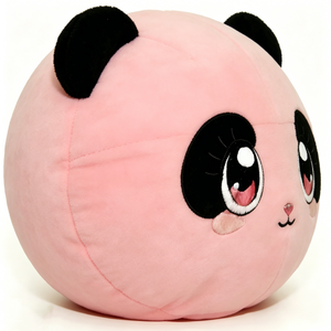 Peluche Redondo Personalizado con Ojos Grandes Bordados, Orejas Negras, Adorable Panda Peludo, Lindo Panda Redondo de Peluche - Product Image 4