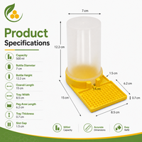 Bouteille d'alimentation pour abeilles de 500 ml avec bouchons anti-étouffement, remplissage facile par l'entrée, mangeoire transparente pour ruche, équipement d'apiculture