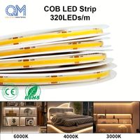 Bande lumineuse LED COB sans points 12V 8mm 3000K Blanc chaud Ruban flexible pour éclairage indirect encastré