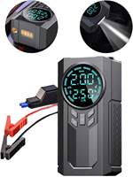 Démarreur d'urgence ABS 6000 mAh avec gonfleur de pneus double cylindre et lampe torche pour voitures électriques - Solution portable tout-en-un