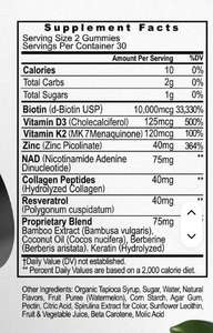 Oem NAD + Resveratrol berberine Biotin chống lão hóa Collagen Peptide K2 D3 Gummies tóc da móng tay doanh bổ sung Gummy kẹo - Product Image 2