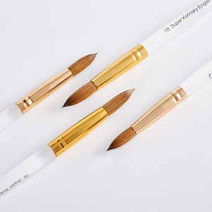 فرش آمنة وموثوقة للمنتج من نوعيات فرشاة أظافر من الأكريليك بحجم ذهبي Merm Kolinsky - Product Image 5