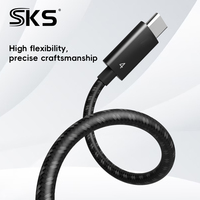 Câble USB4 40 Gbps 100 W PD à charge rapide, câble de données USB-C tressé, prend en charge la vidéo 8K, ordinateur portable, moniteur, SSD externe, hub, imprimante